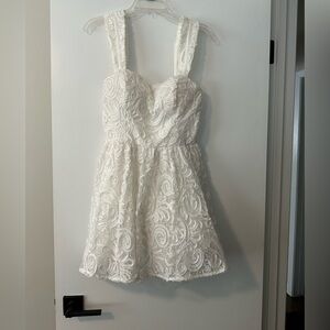 Size M Gabriella Rocha White Lace Mini Dress